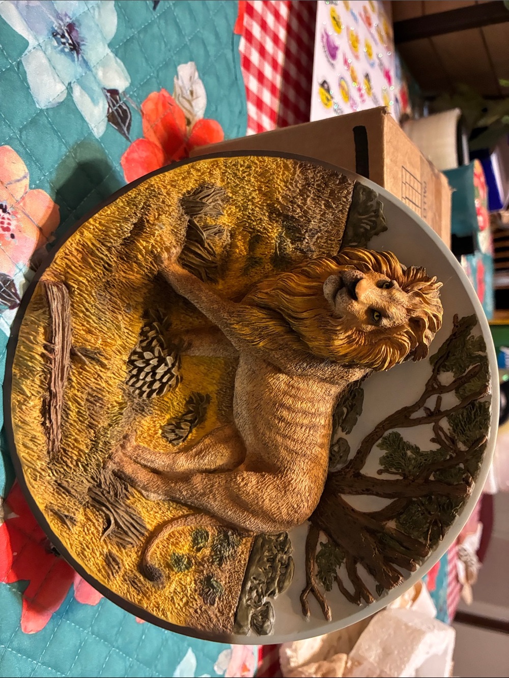 The Bradford Exchange Gold and Brown Lion Wall Relief